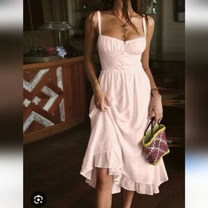 Commense Ruffle Cami Dress Pink Sz XL NWT